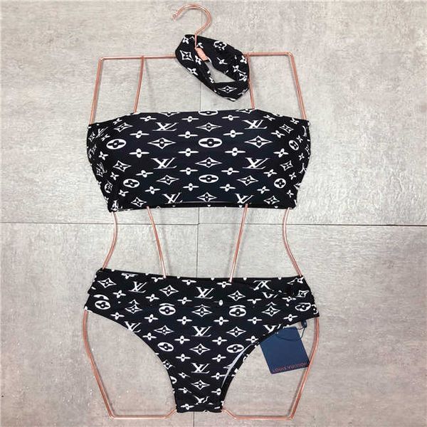

2020 designer bikini set swimwear for women seperated bikinis one piece swimsuits backless retro femme beach wear, Black;white