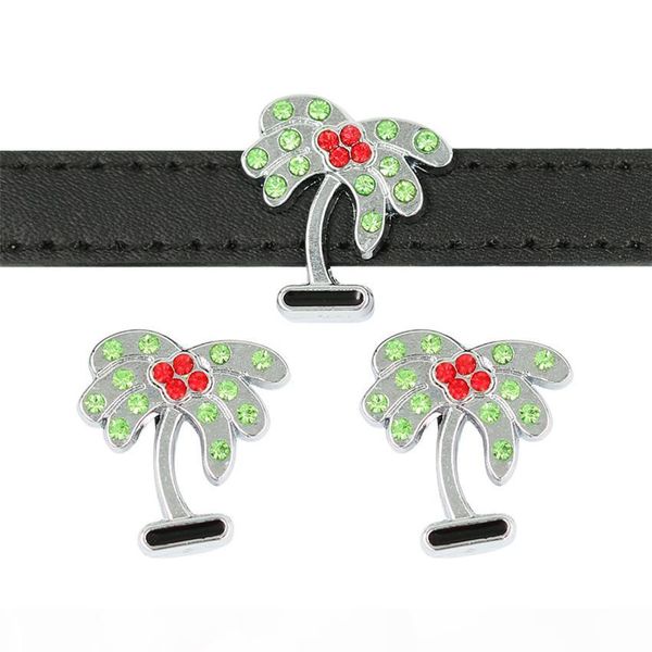

new arrival 10mm coconut tree slide charms fit 10mm wristband braceletpet collar diy slide charms jewelry making sl539, Silver