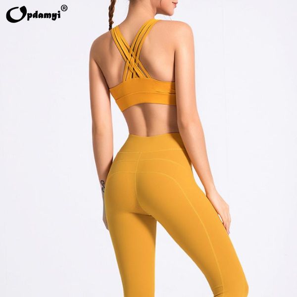 

high waist yoga pants sports bra set tummy control workout running athletic non see-through gym clothes female fitness yoga sets, White;red
