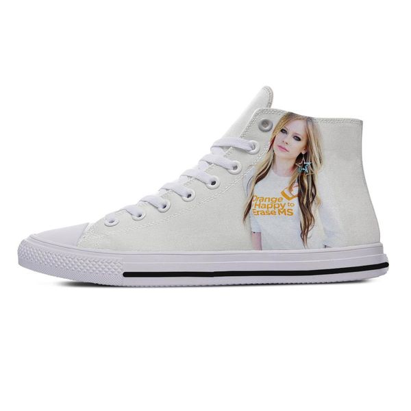 

latest lightweight casual shoes men/women singer avril lavigne 3d lightweight-breathable leisure canvas shoes plimsolls cs04, Black