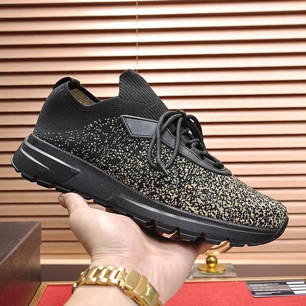 

fashion classic prax 01 knit fabric sneakers mens shoes drop ship comfortable outdoor walking casual shoes design lace -up men shoes, Black