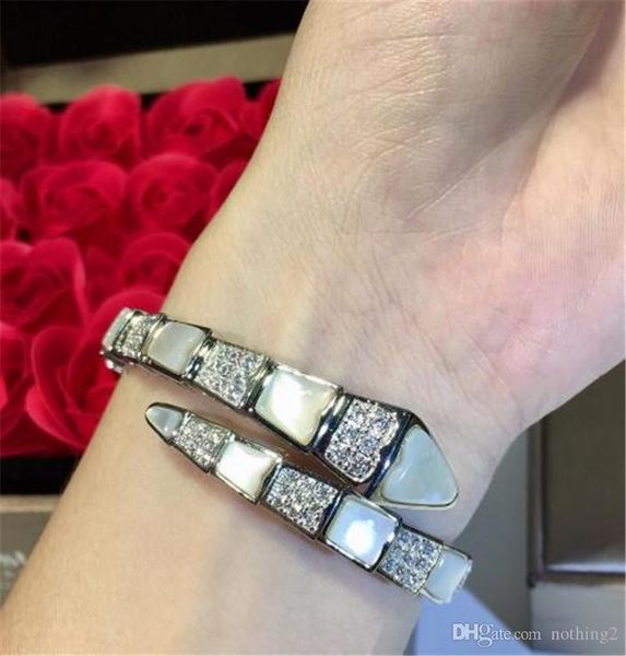 

luxury bangle women snake bracelets for women diamond bangle luxury jewelry birthday new year gift designer jewelry, Black