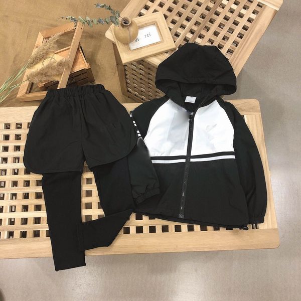 

children's suit suits for boys and girls zipper children's suit boys and girls hooded zipper windproof leisure two-piece set