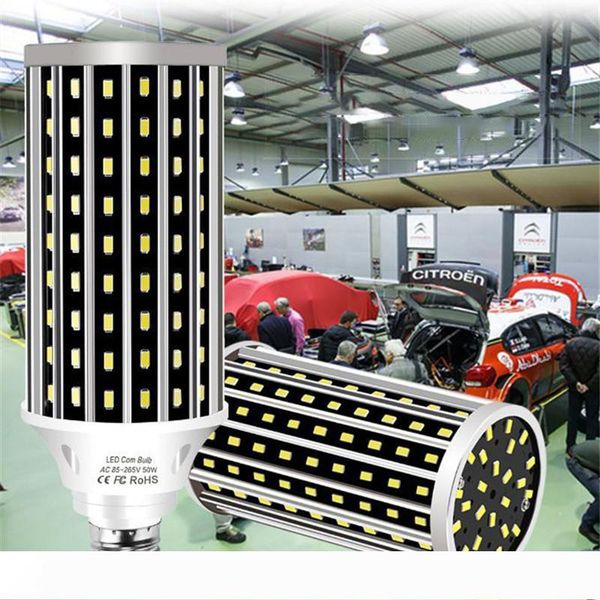 

LED Corn Light Bulb AC100-277V E27 50W 2835 Fan Cooling Street Spotlight Without Lamp Cover Indoor Home Decoration Droplight MS011