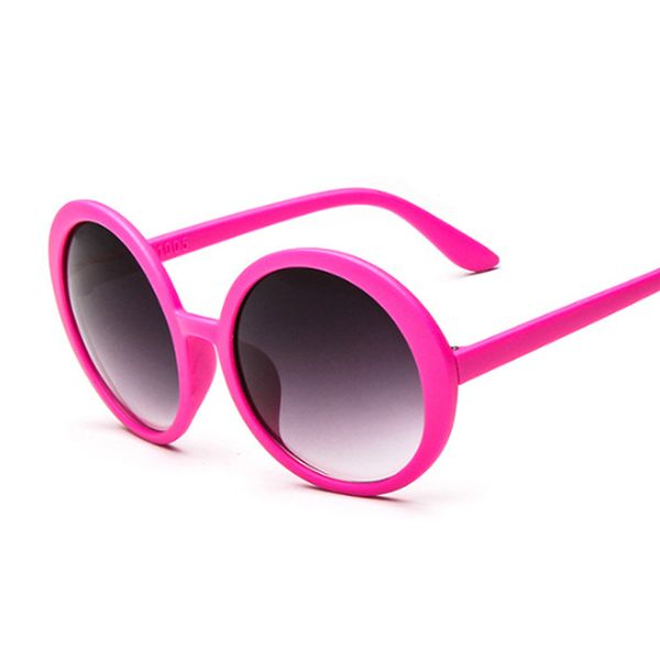 

pink round sunglasses women vintage brand designer sun glasses for female big frame plastic color mirror femininoÂ, White;black