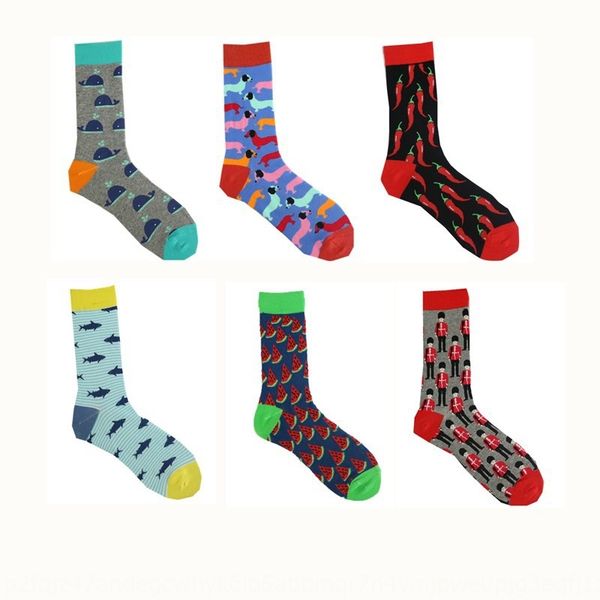 

fashion brand new street men's cotton personalized mid-tube medium cotton medium socks socks, Pink;yellow
