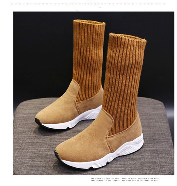 

designer boots women girl classic fly knitting snow boots chestnut fashion bowtie ankle short bow fur winter boot, Black