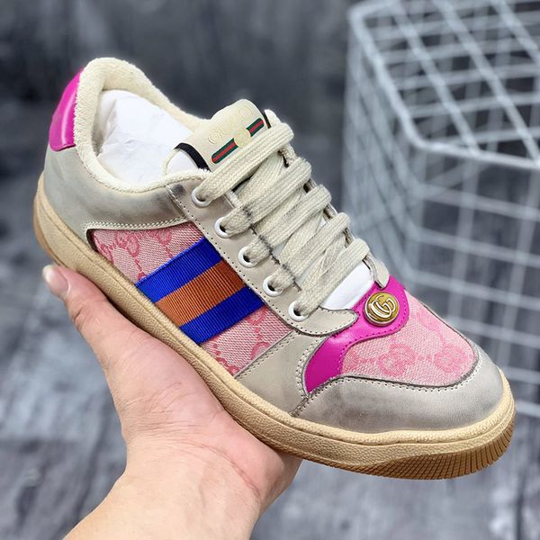 

2020 g12 fashion classic style leather sneakers designer women shoes men sneaker high-quality luxury casual shoes lace-up shoes, Black