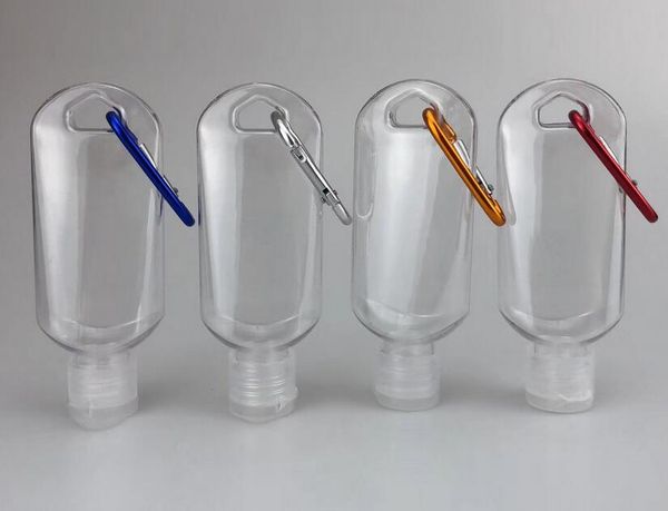 

50ml пустые alcohol refillable бутылка с key ring крючок прозрачный пластик рук дезинфицирующее бутылки для дома перемещения в наличии свобо