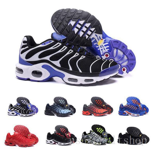 

2019 tn гной тройной черный белый женщин людей кроссовки синие красные бегуны мужские кроссовки бег дышащий размер кроссовки 7-12, Black