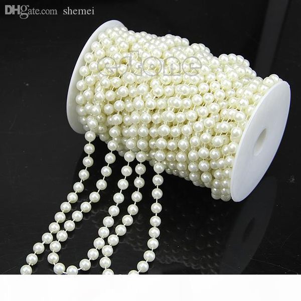 

o wholesale -l1098mm faux pearl plastic strand beads on a string craft roll two color, Silver