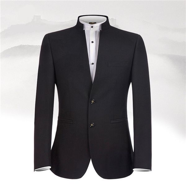 

красивая две кнопки groomsmen мандарин отворот groom tuxedos мужские костюмы свадебная / пром / dinner best man blazer (куртка + штаны + tie, Black;gray