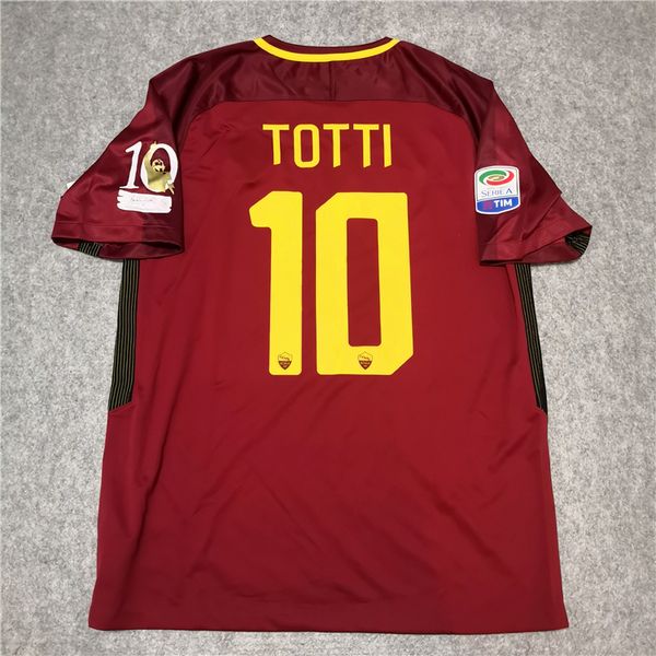 

ретро roma 2017 2018 года трикотажные изделия футбола totti de rossi джеко nainggolan 17/18 ретро футбол рубашка s-2xl, Black;yellow