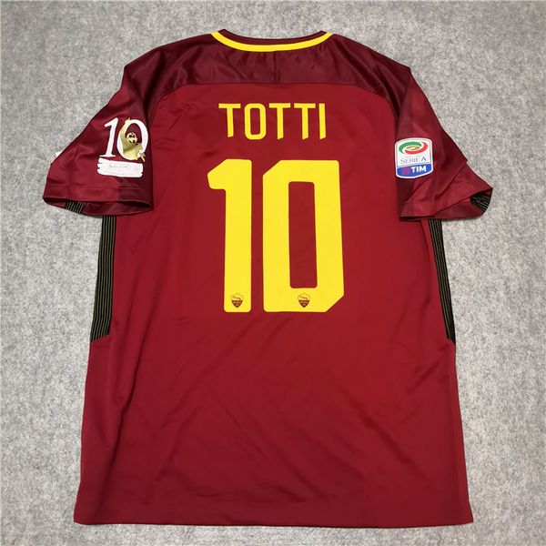 

retro roma 2017 2018 soccer jerseys totti de rossi dzeko nainggolan 17/18 retro football shirt s-2xl, Black;yellow