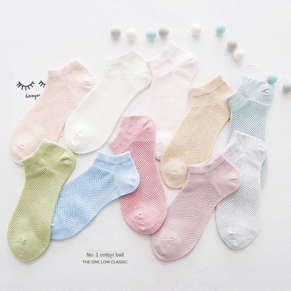 

new crystal silk solid color women's boat boat crystal socks cotton mesh socks socks, Pink;yellow