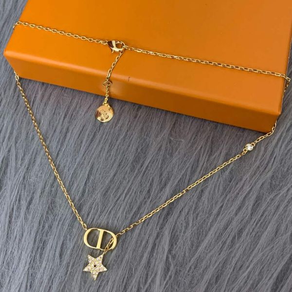 

20 new cd double layer necklace female designer bracelet luxury gift ing, Golden;silver