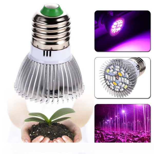 

28w e27 gu10 e14 led grow bulb light 28 leds smd 5730 led grow light hydroponic plant full spectrum lamp ac 85-265v