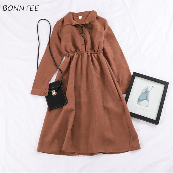 

платье с длинным рукавом женщины mid-long французский стиль дамы ленты элегантные ежедневные удобные высокое качество простые простые женски, Black;gray