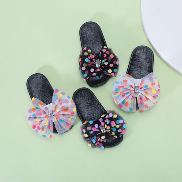 

iecs4 new children' children children sandals children' slippers spot rhinestone butterfly slippers princess fashion soft bottom, Black;grey