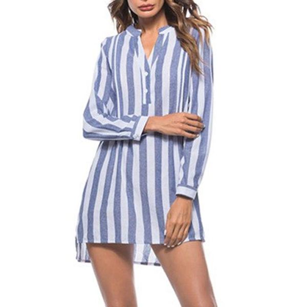 

fashion womens long sleeve v neck tee casual popular blouse, White