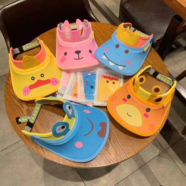 

042503 new children's cartoon empty fashion sunscreen cartoon sleeves men's and women's treasure two-piece set sun hat sun ha, Blue;gray