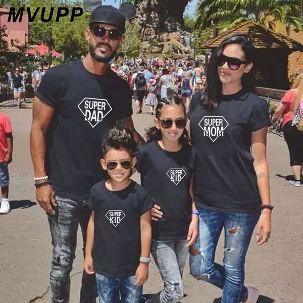 

mvupp отец матери дочь сын семья согласующих одежды папа мама и меня футболка дети детской одежды наборы brother костюма, Blue