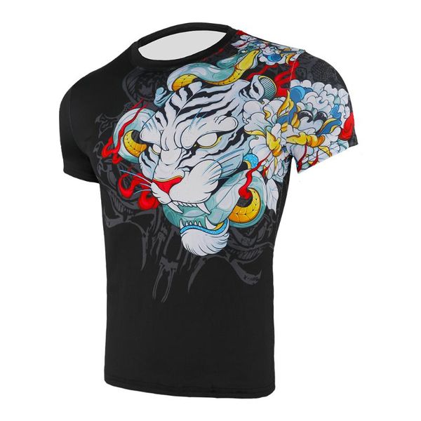 

men's quality compression sport running t-shirt outdoor jogging sports clothing gym bodybuilding fitness shirt short sleeve man, Black;blue