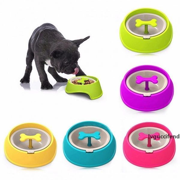 

pet dog cat driking water fun bone shaped slow feeder dog food bowls water bowl dishes for puppy small large dog pet feeding 27 t200101