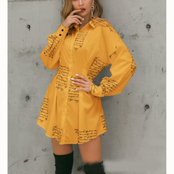 

womens shirt skirts womens commuting casual professional dress 2020 fashion waist print shirt dress lady fashion casual dresses, Black;gray