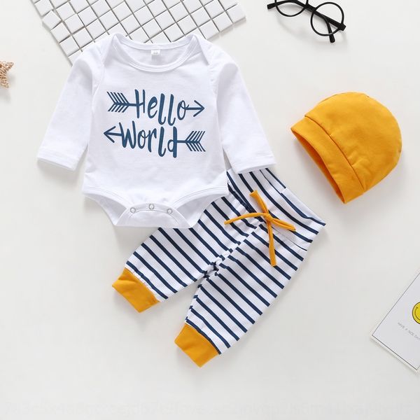 

new baby boy's pants clothing clothing + pants + hat three-piece suit baby boy's autumn long sleeve suit
