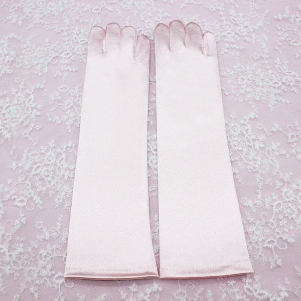 

new korean style plain flower gown children's clothing and gloves pink long knitted flower children's gloves, White