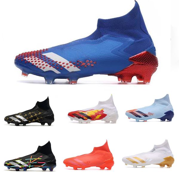 

predator 20+ uniforia fg kids youth soccer football boots locality cleats boots high ankle shadowbeast royal blue red tormentor pack cleats, Black