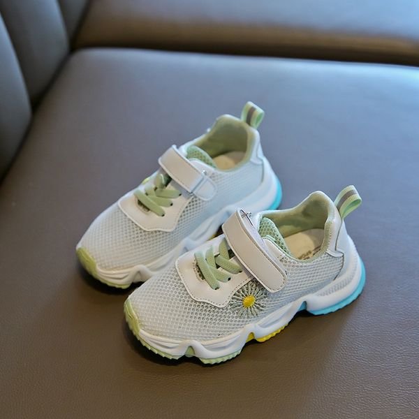 

q6qtr children's sports candy sports shoes 2020 new mesh hollowed-out breathable fashionable women's baby daisy candy color boy co, Black