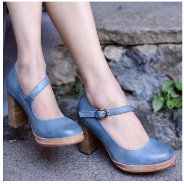 

summer women retro sandals high heel ladies leather shoes classic ankle strap pumps plus size 34-43 women shoes, Black