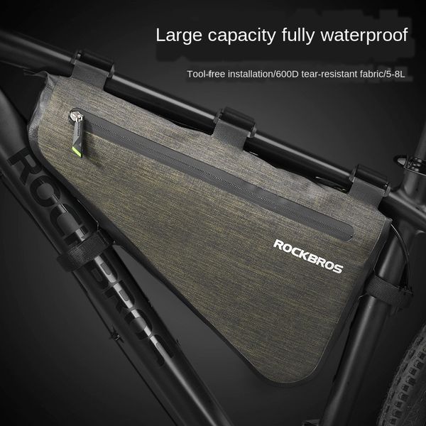 

locke brothers bicycle bicycle large capacity triangle beam bag waterproof upper pipe hanging saddle bag mountain road car riding