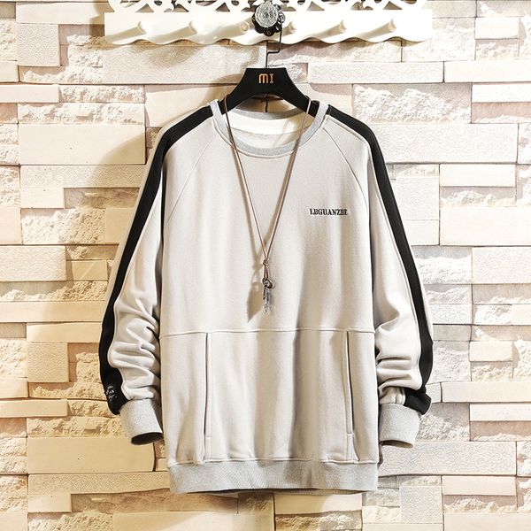 

men's side stripe sweatshirts plus size hip hop male streetwear pullover men hoodies & sweatshirts fashion harajuku, Black