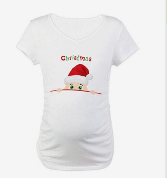 

2020 summer new style maternity clothes large size women's short sleeve shirt pregnant women's t-shirt mid-length europe and ame, White