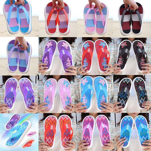 

women shoes sandals and slippers thick bottom clip toe sandals ladies anti-skid flat bottom summer indoor and outdoor beach flip flops, Black