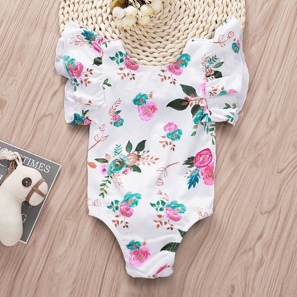 

baby girl onesie floral leotard flutter sleeve backless funny rabbit tail baby girl bodysuit 3 6 months baby girl clothes, Blue