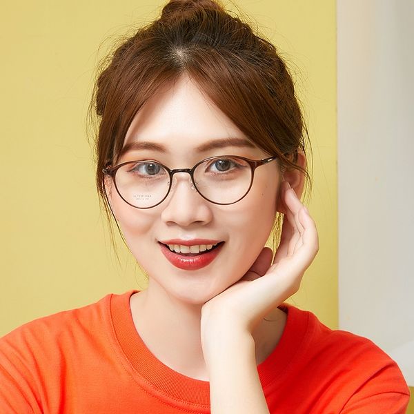 

new 98015 titanium round plastic steel myopia glasses frame for male and female students myopia glasses frame, Silver