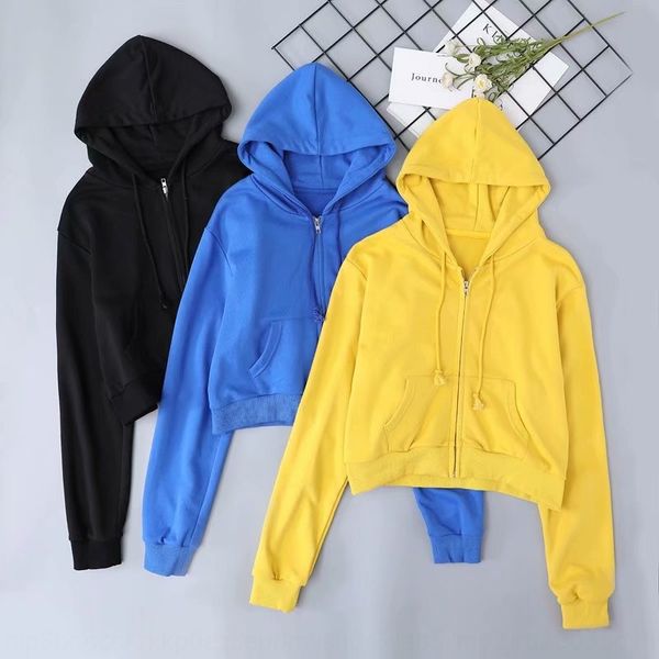 

dakme 18200-18 autumn slim fit high waist short long sleeve hooded cardigan 18200-18 autumn slim fit high waist short long sleeve hooded swe, Black