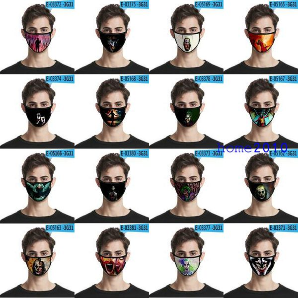 

joker 3d printing designer face mask women mens face mask cloth costumes for halloween cosplay 3d printed masks joker 3d joker printing twyh, Black
