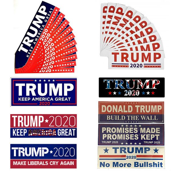 

10 styles donald trump 2020 car stickers 7.6*22.9cm bumper sticker keep make america great decal for car styling vehicle paster