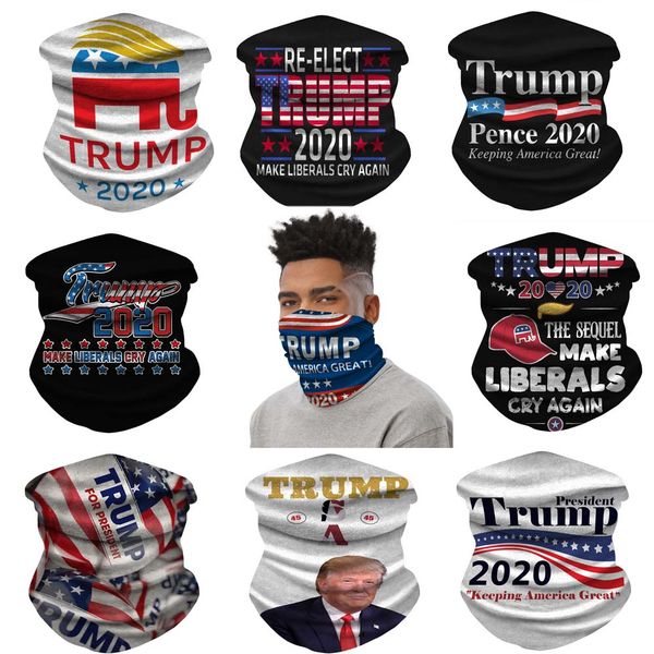 

trump магия шарф 2020 президент выборы trump магия спорт маска 25 * 50 см бандан череп шарф 3d печать маски многофункциональный головной убо, Blue;black