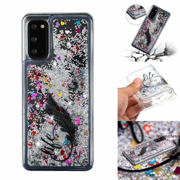 

case for samsung s20 ultra plus a71 a51 a21 a01 bling liquid soft tpu quicksand flower unicorn girl lady butterfly space glitter covers