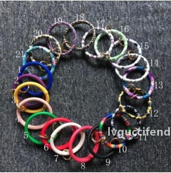 

2020 fashion sunflower keychains bracelet key ring personalized enamel multicolor leather tassels bracelet keychain leopard bangle a02, Black