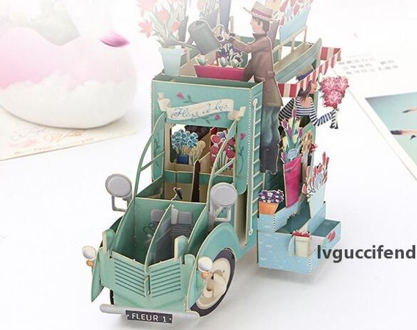 

new romantic paper 3d laser pop up greeting gift cards handmade birthday cards postcards wishes 5014 flower couple etiquette kraft