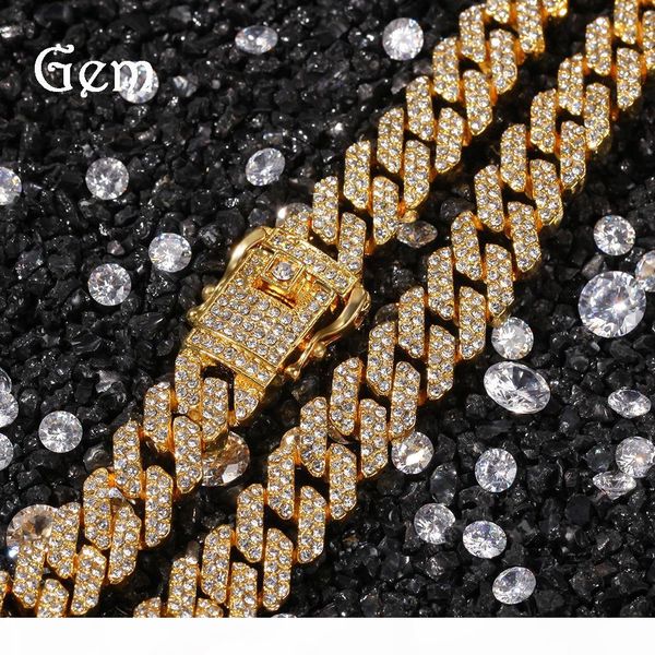 

fashion trend miami cuban link chain bracelet hip hop 18k gold silver necklace for men's rap gold chain jewelry