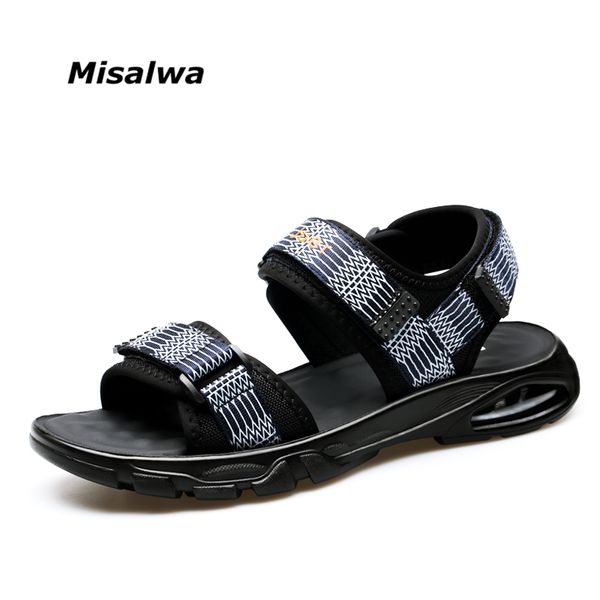 

сандалии misalwa камуфляж ткань мужчины лето сандал подушки сгущаться подошва нового latex для мужчин регулируемые открытый азии нейтральной, Black