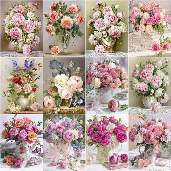 

evershine diamond painting flower 5d diy diamond embroidery peony rhinestone picture cross stitch rose full square home decor